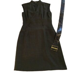 Antonio Melani Belted Gray-Green Shift Dress‎ Size 6